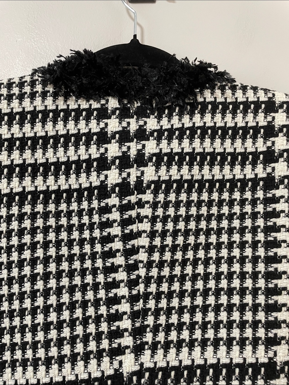 Imperial Black & White Houndstooth Fringe Tweed Blazer - Picture 15 of 17